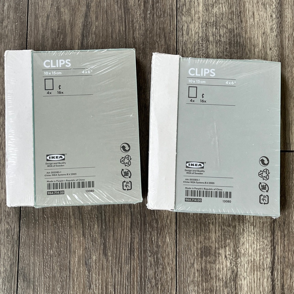 Ikea CLIPS 8 Glass Picture Frames NWT 4x6" or 10x15cm